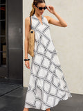 Maxikleid mit geometrischem Print und Neckholder