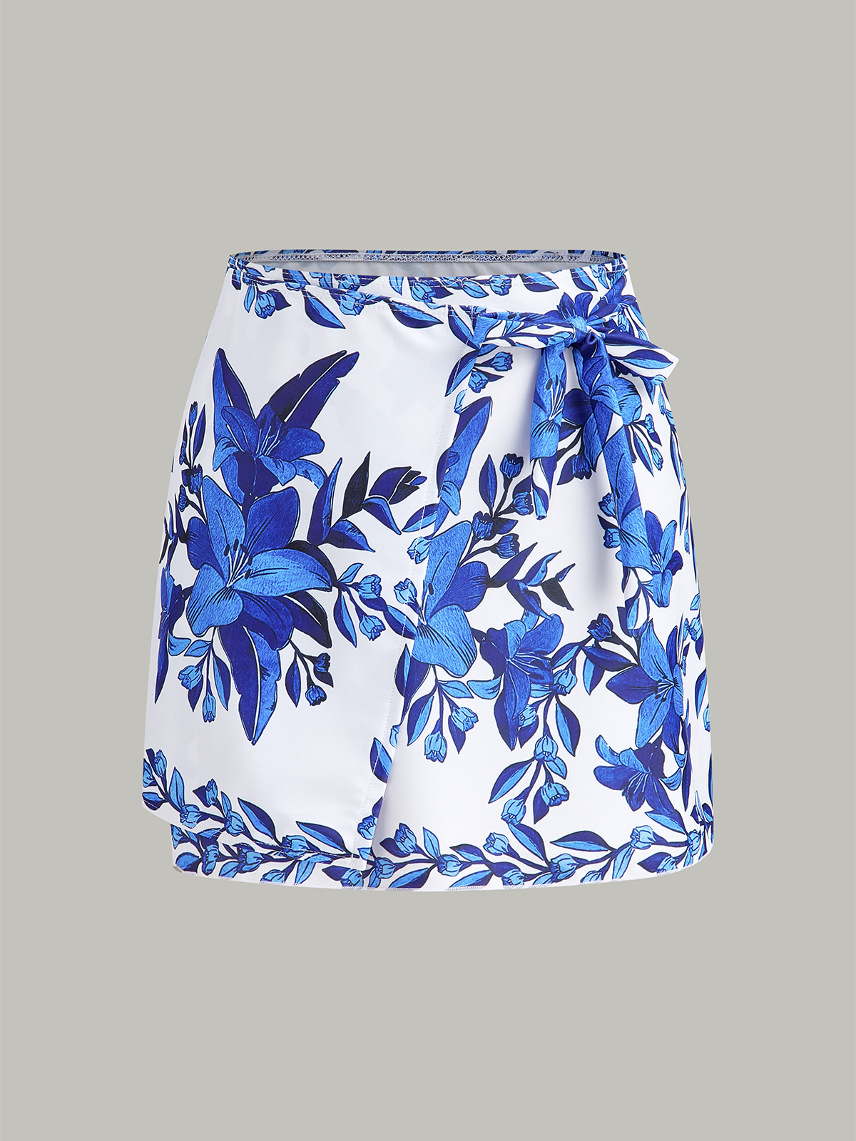 Maillot de bain une pièce à imprimé floral avec dos noué et jupe de plage intégrée 