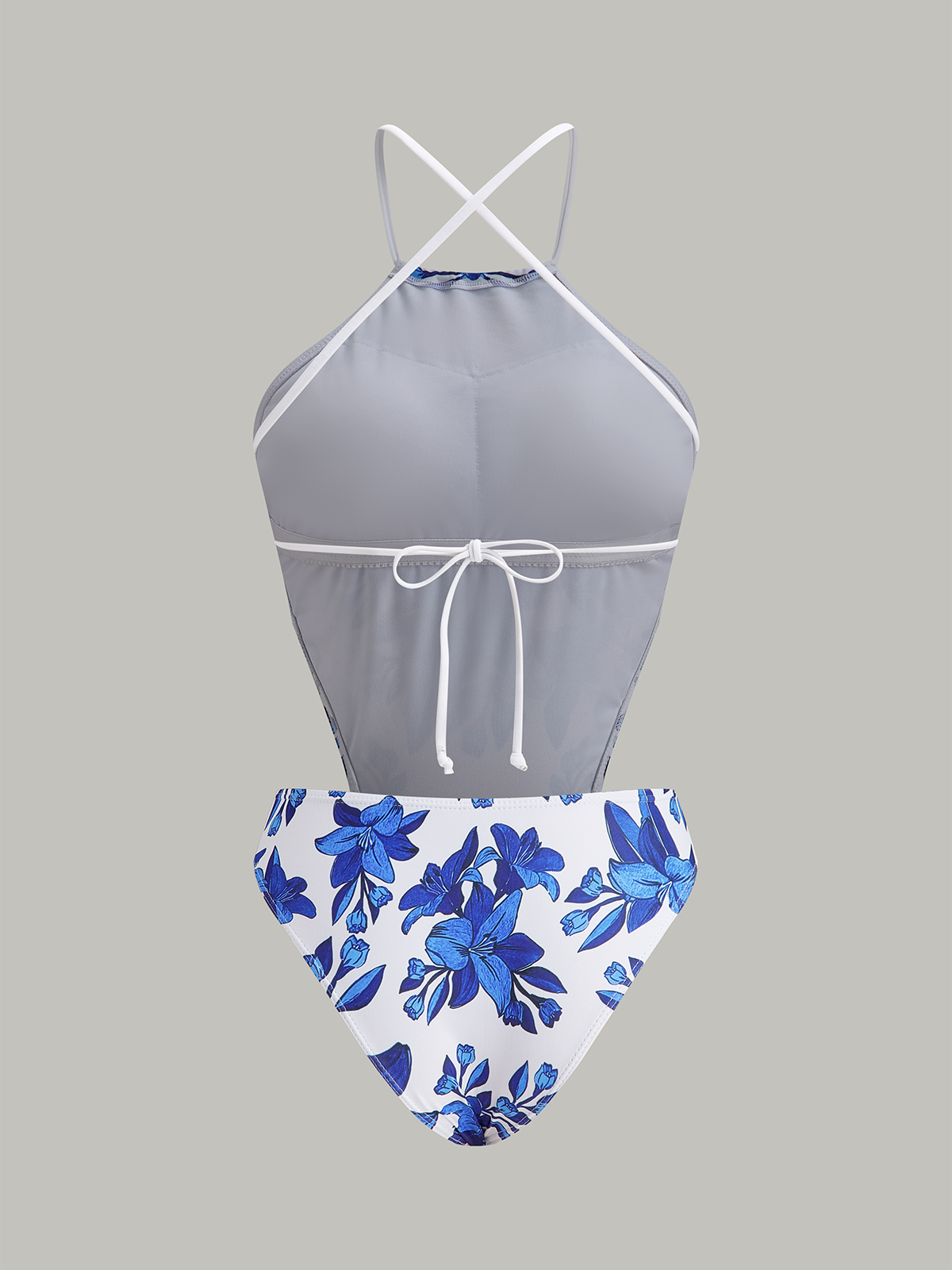 Maillot de bain une pièce à imprimé floral avec dos noué et jupe de plage intégrée 