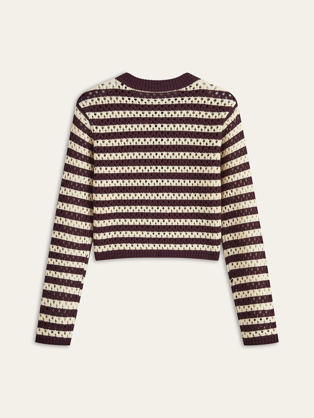 Striped Crochet Knit Cardigan