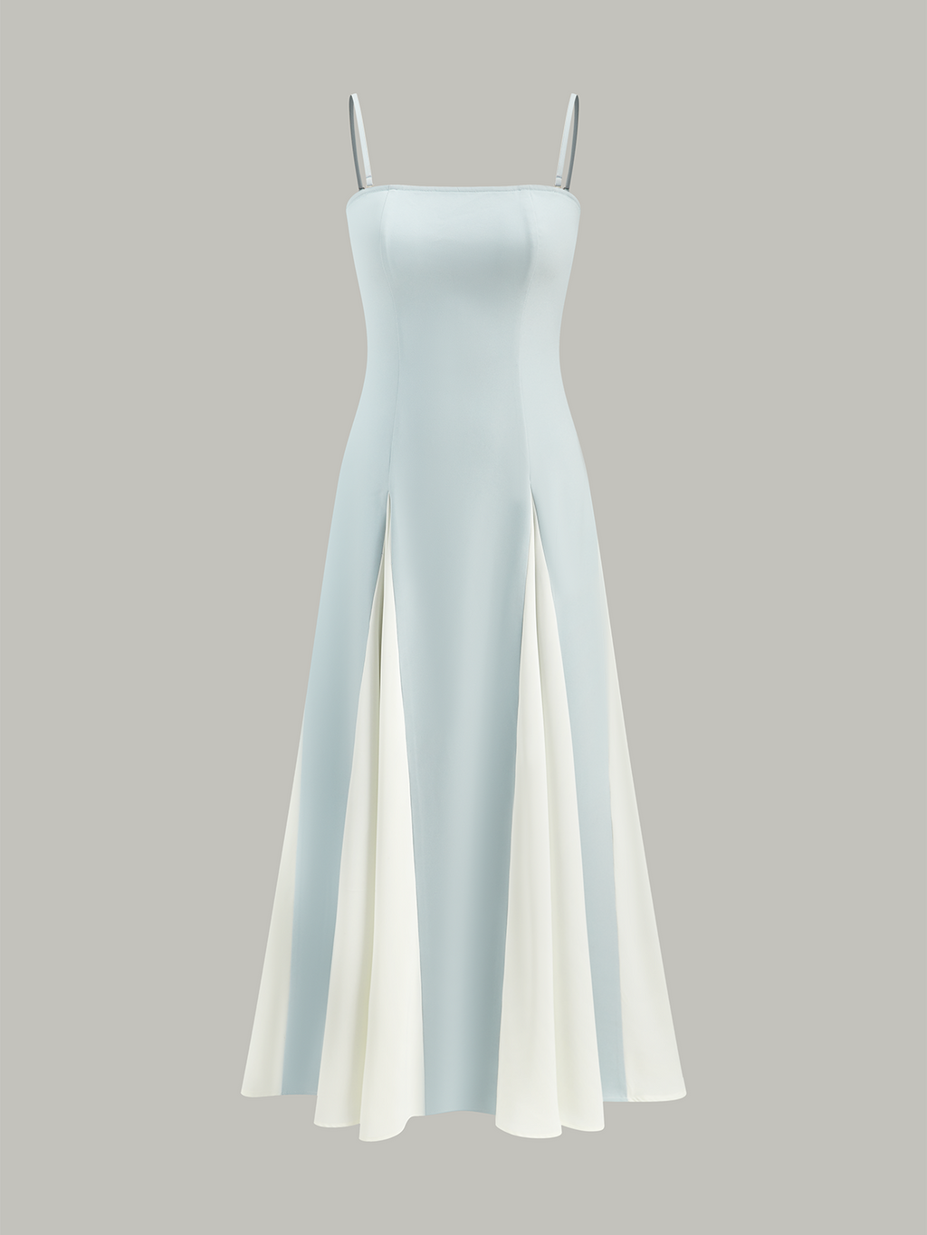 Color Block Detachable Strap Maxi Dress