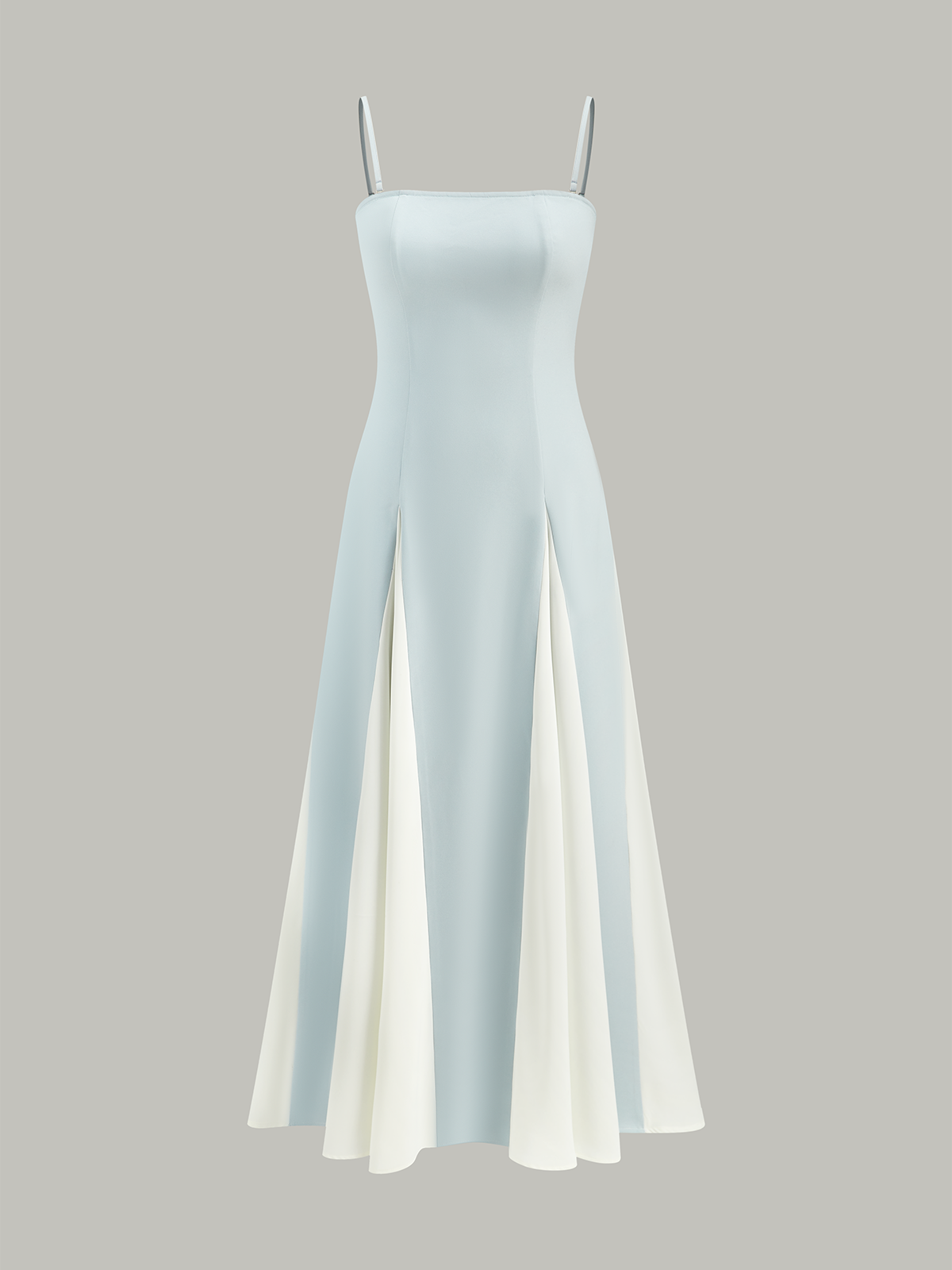 Color Block Detachable Strap Maxi Dress