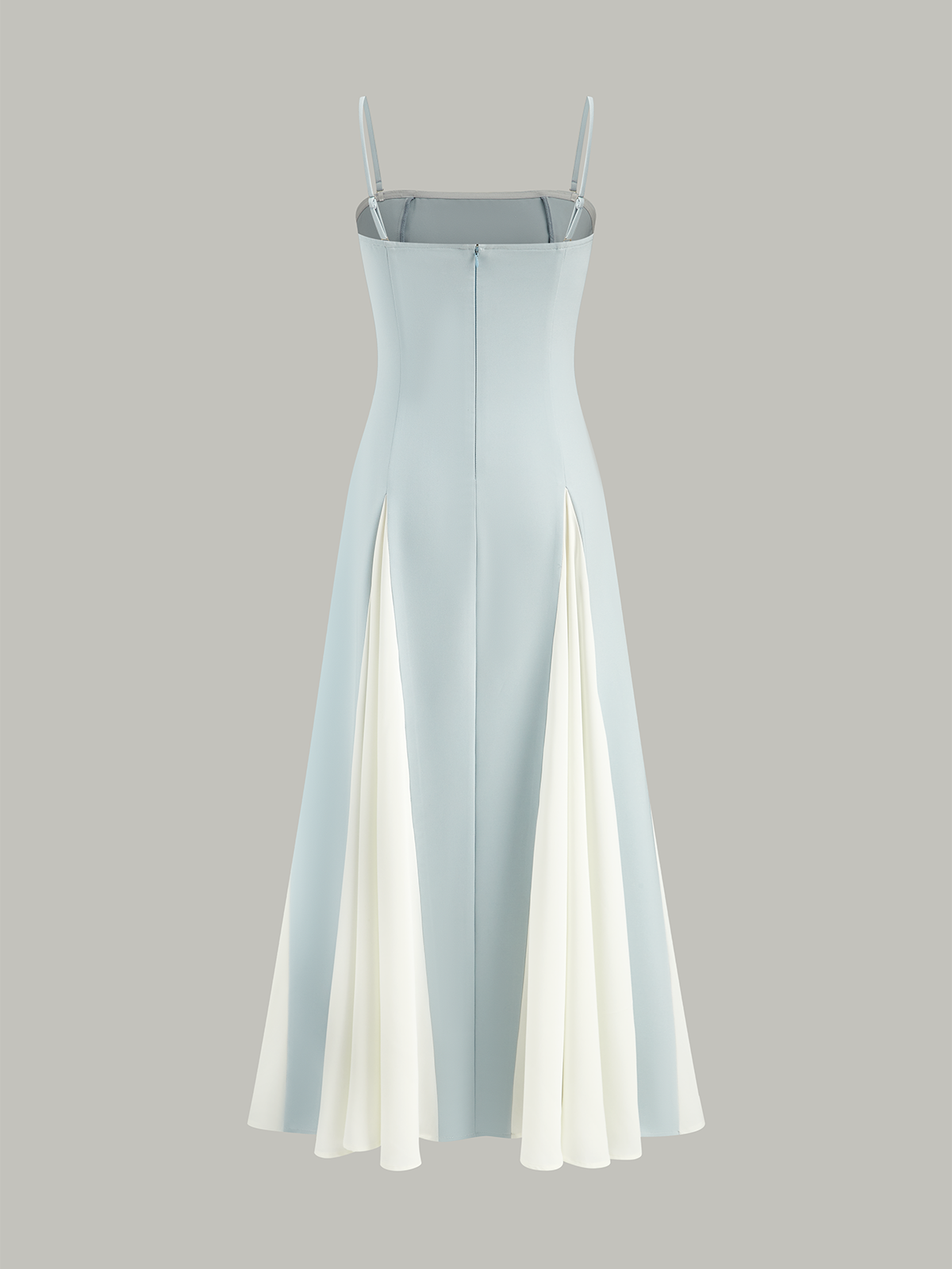 Color Block Detachable Strap Maxi Dress