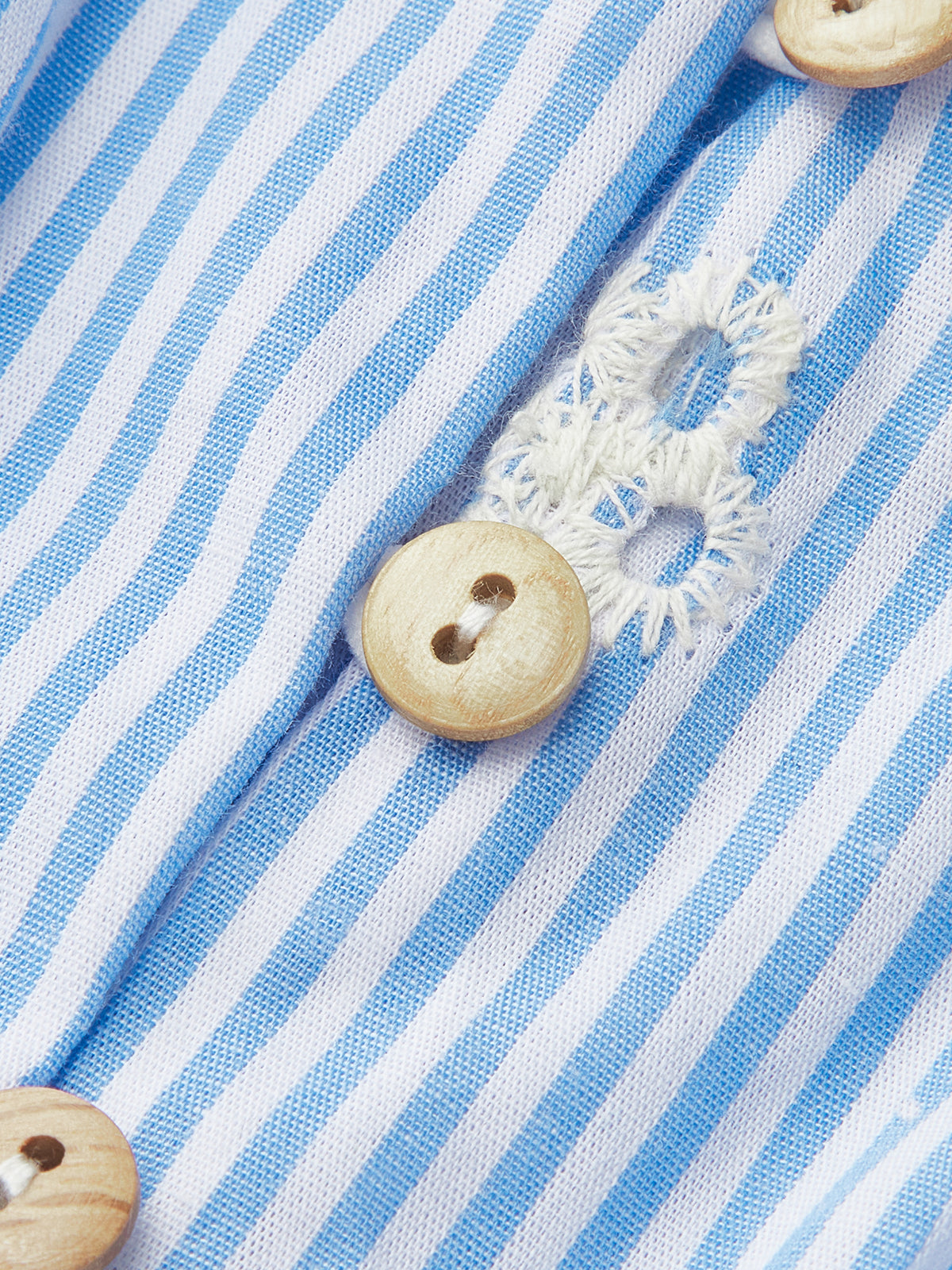 Short-Sleeve Embroidered Floral Striped Dress