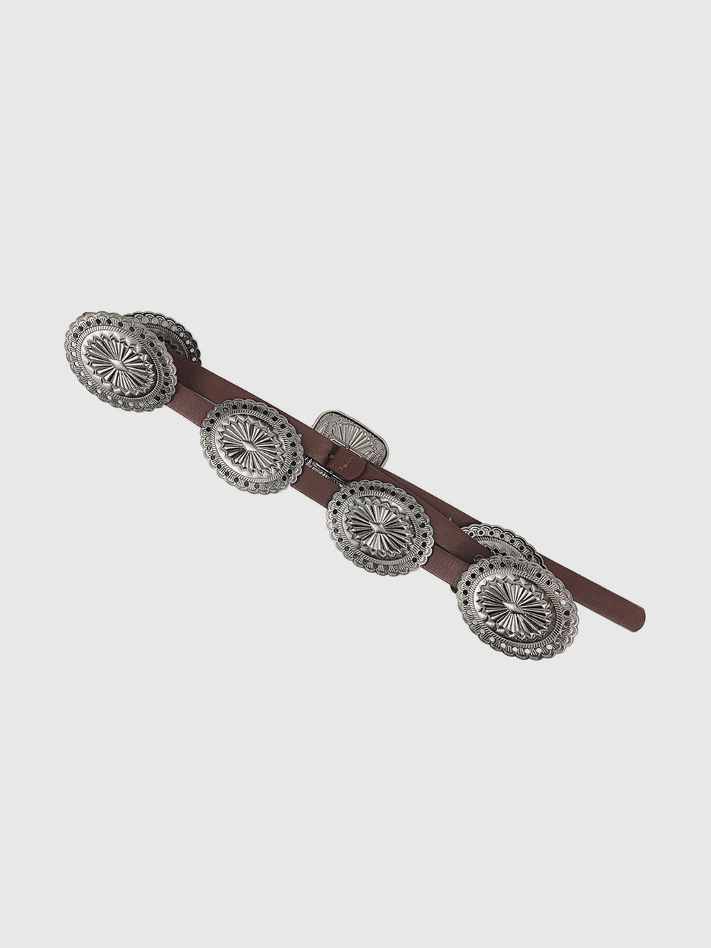 Vintage Concho Buckle Leather Belt