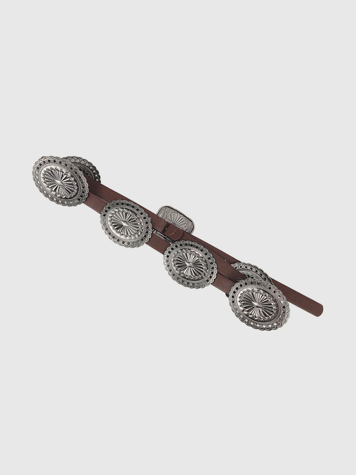 Vintage Concho Buckle Leather Belt