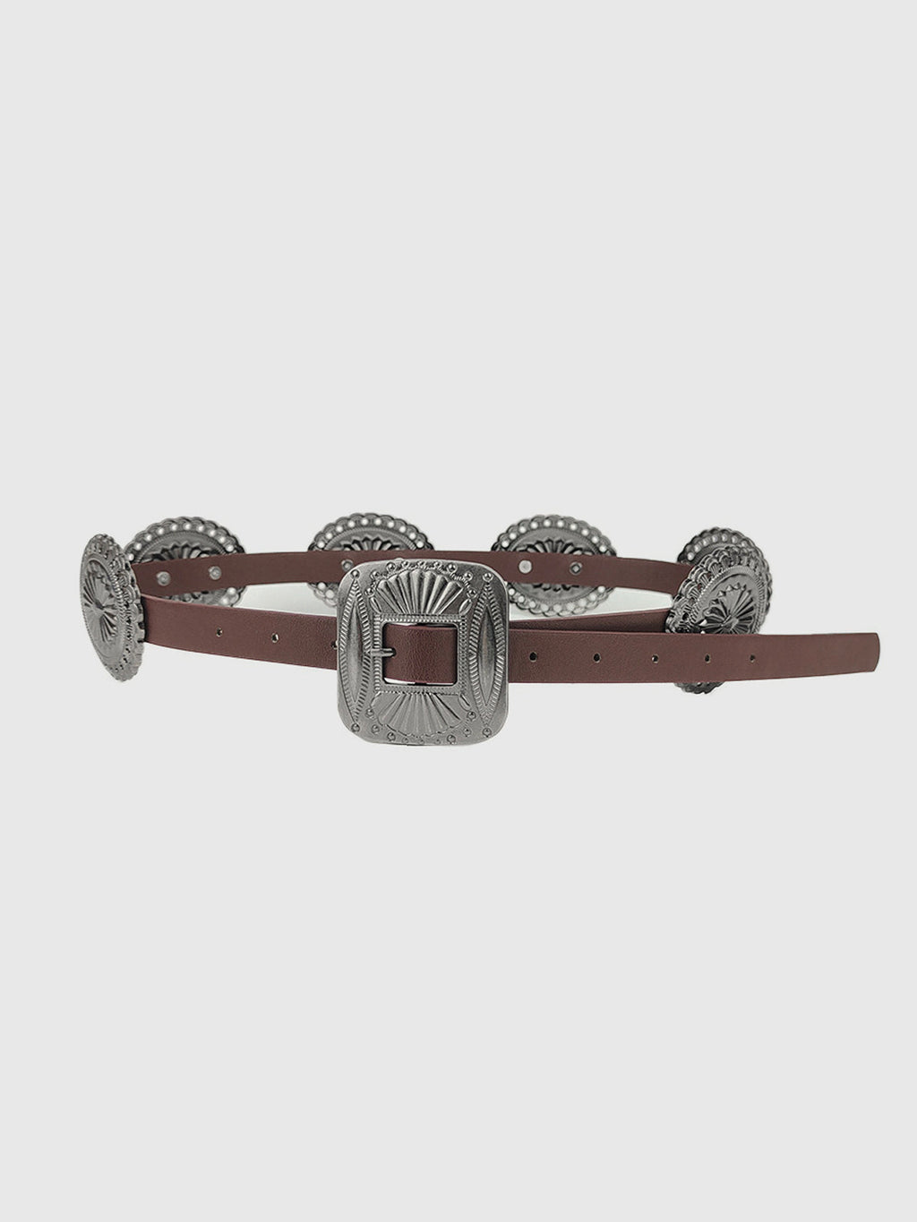 Vintage Concho Buckle Leather Belt