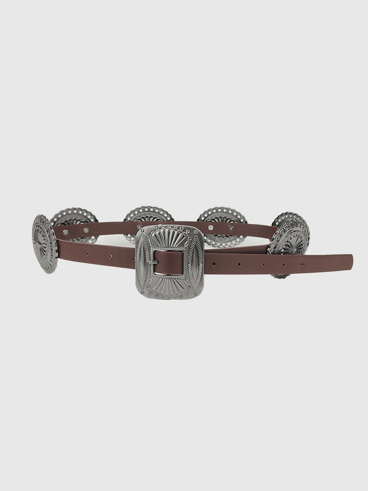 Ceinture en cuir à boucle Concho vintage