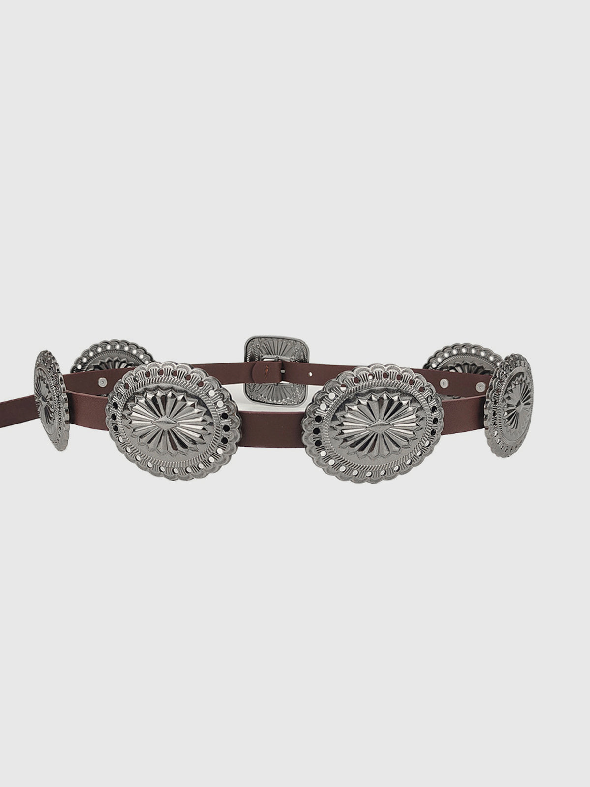 Ceinture en cuir à boucle Concho vintage
