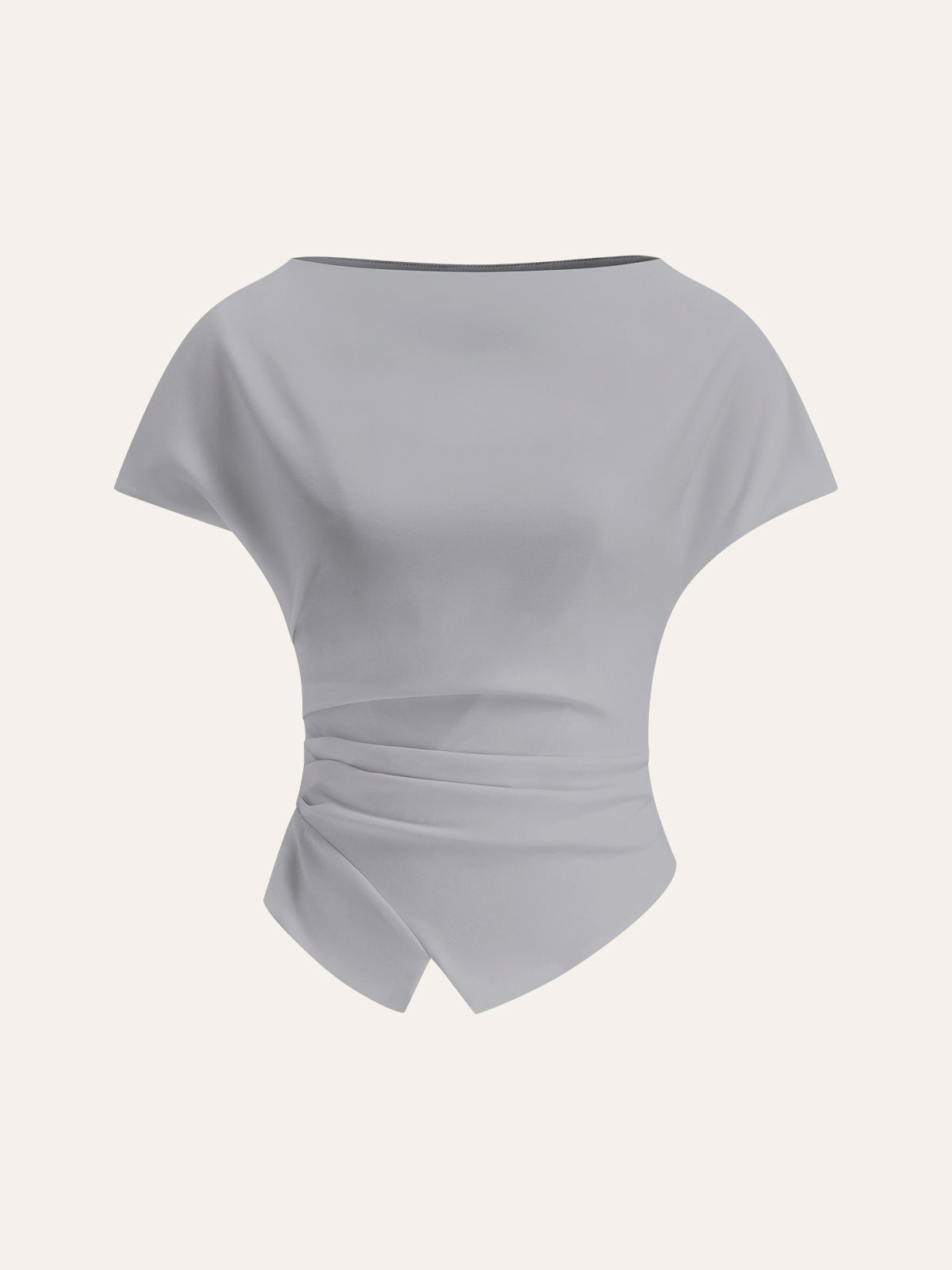 Asymmetric Hem Ruched T-Shirt