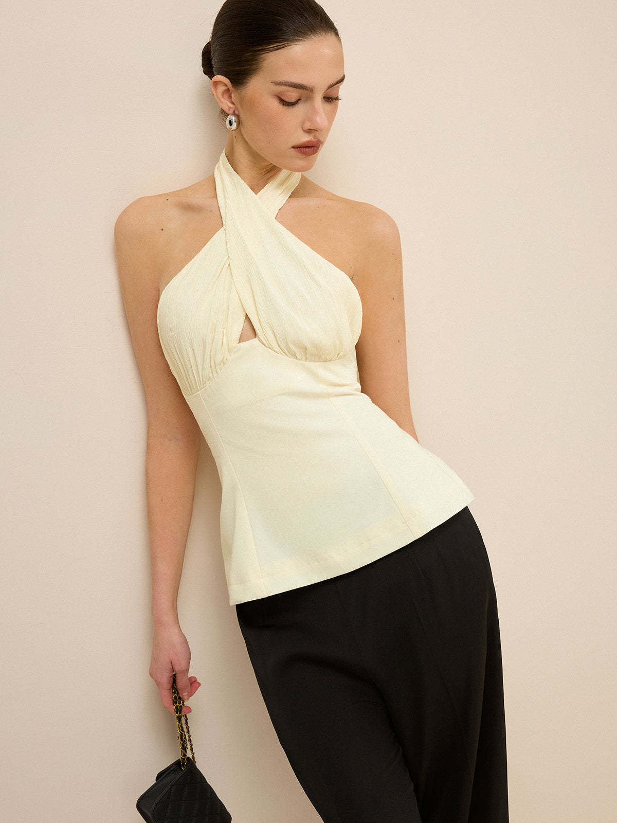 Cross-Over Halter Backless Tank Top