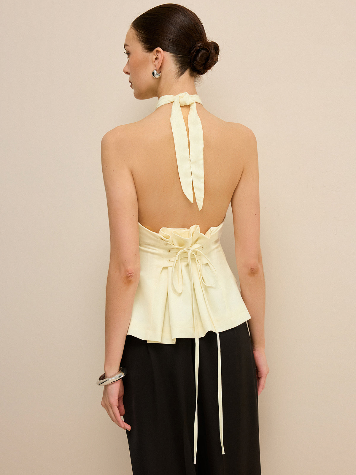 Cross-Over Halter Backless Tank Top