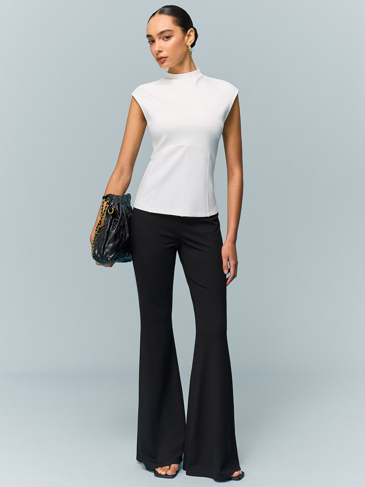 Korsettoberteil mit Rollkragen