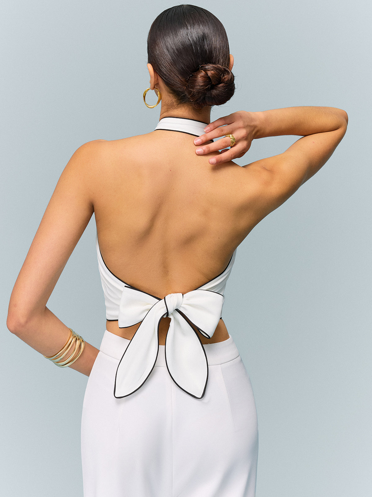 Neckholder-Crop-Top mit Schleifendetail