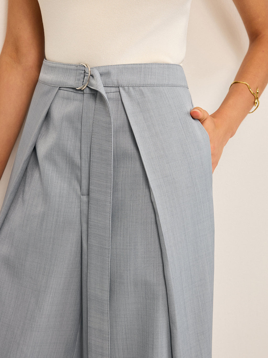 Pleated Wide-Leg Pants