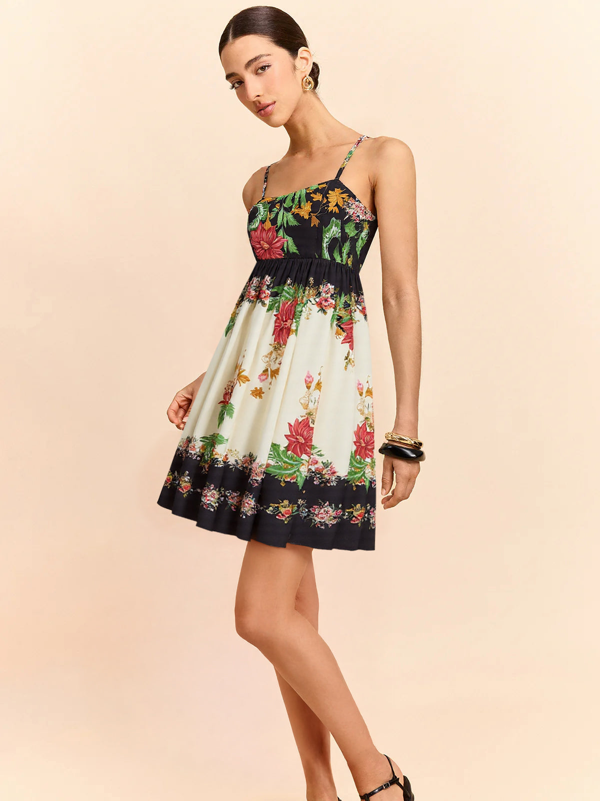 Floral Print Spaghetti Strap Mini Dress