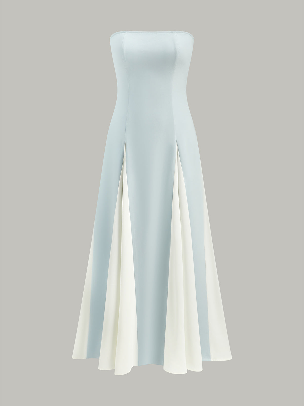 Color Block Detachable Strap Maxi Dress