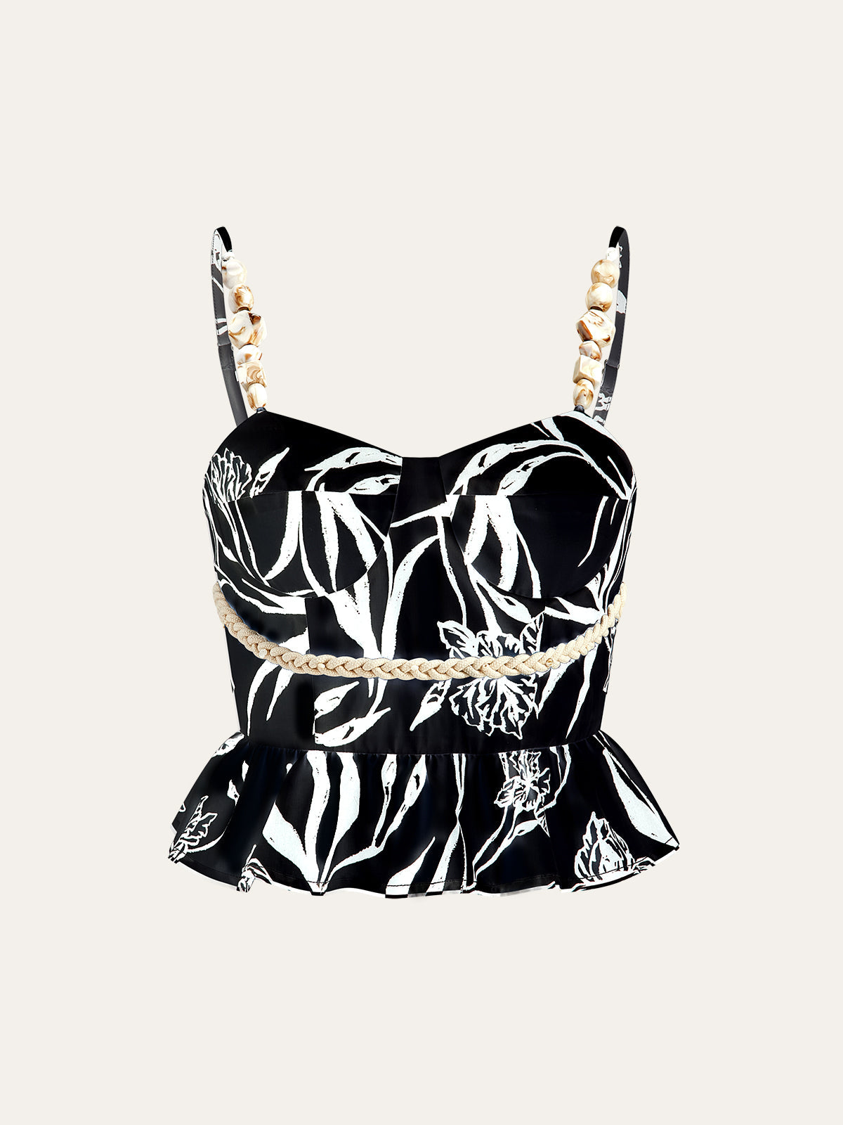 Ensemble haut péplum à imprimé floral et short 