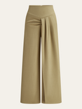 Asymmetric Ruched Mid-Waisted Pants