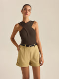Ribbed Knit Crisscross Tank Top