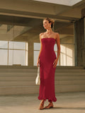 Cold-Shoulder Knit Ruffle Dress