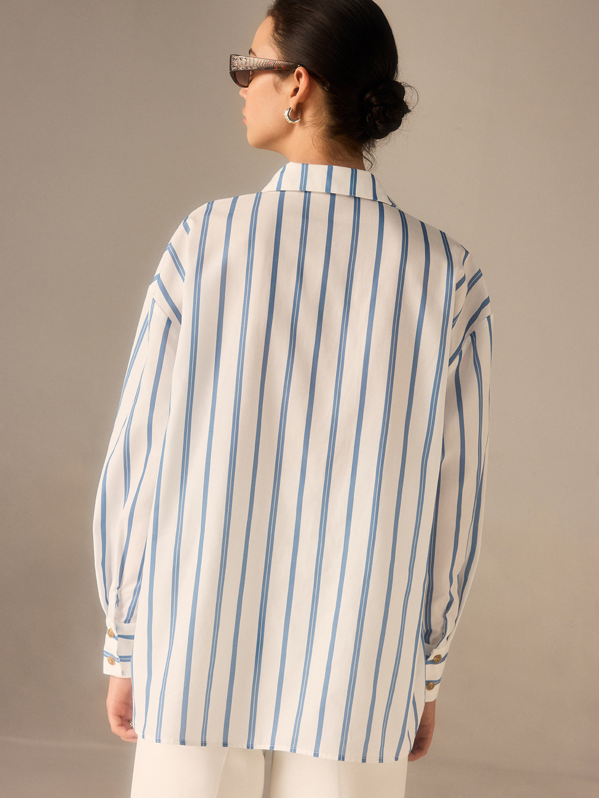 Oversized Striped Button Shirt