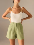 Shorts à poches en lin et coton
