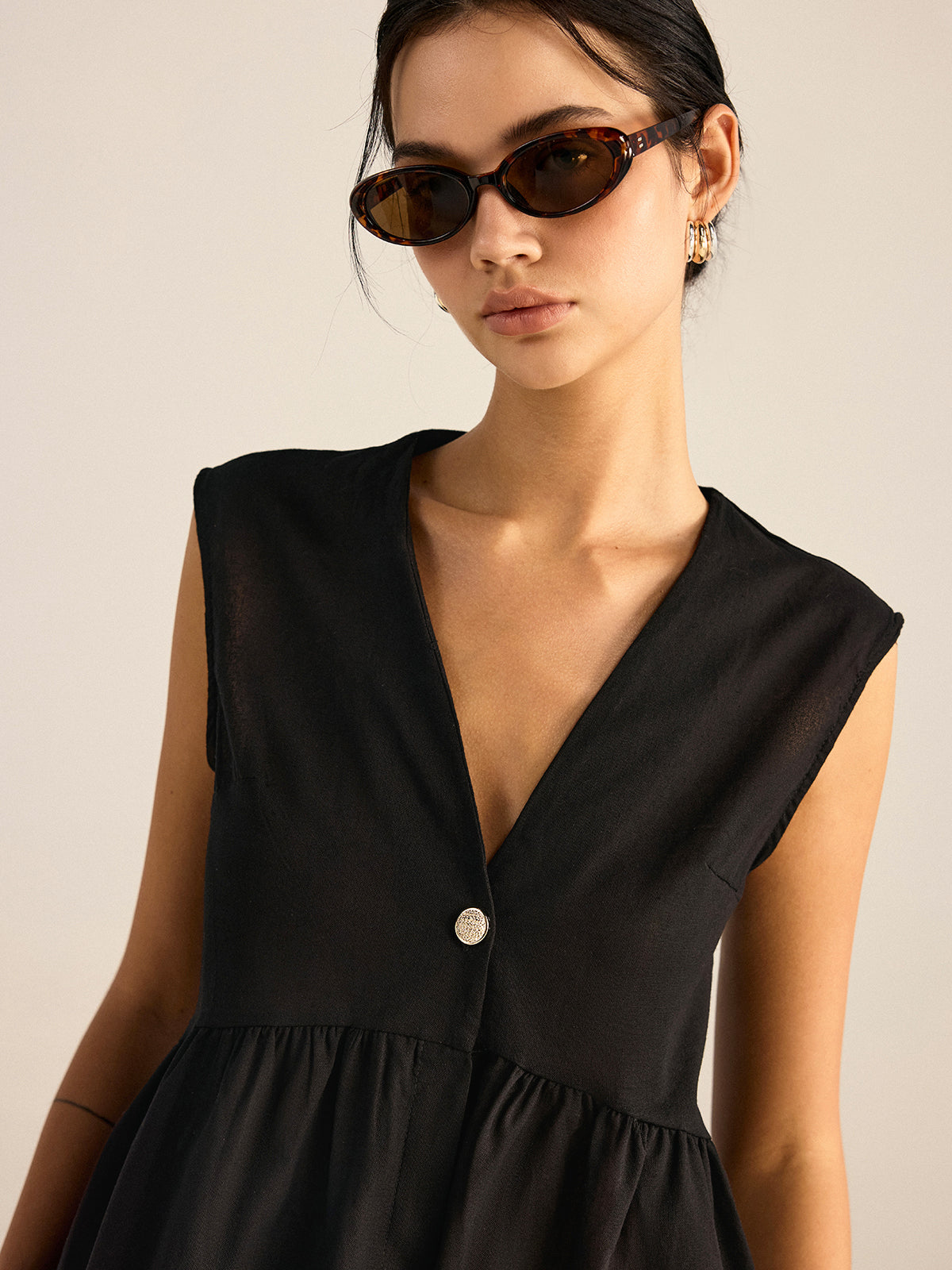 Ruffled Vest Pants Set