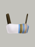 Color-Block-Bikini-Oberteil mit Streifen