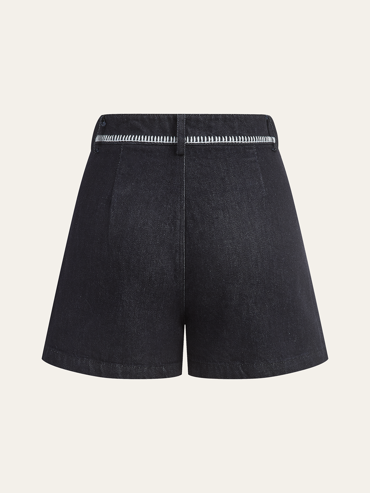 Contrast Trim Denim Shorts