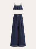Ensemble caraco à volants et pantalon large