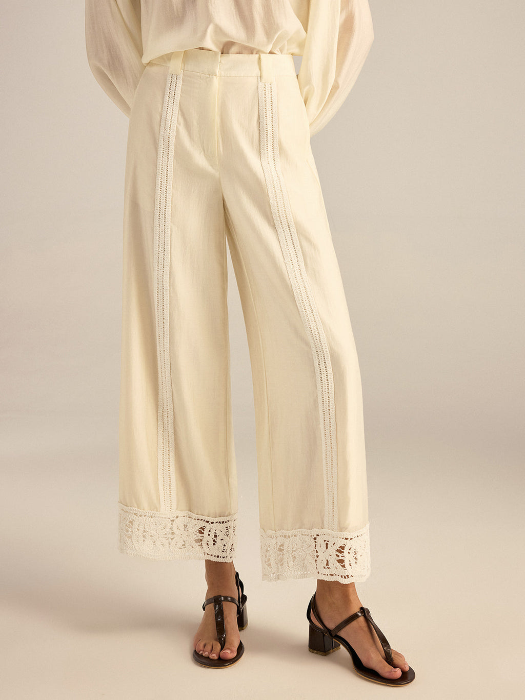 Pantalon large en crochet Tencel