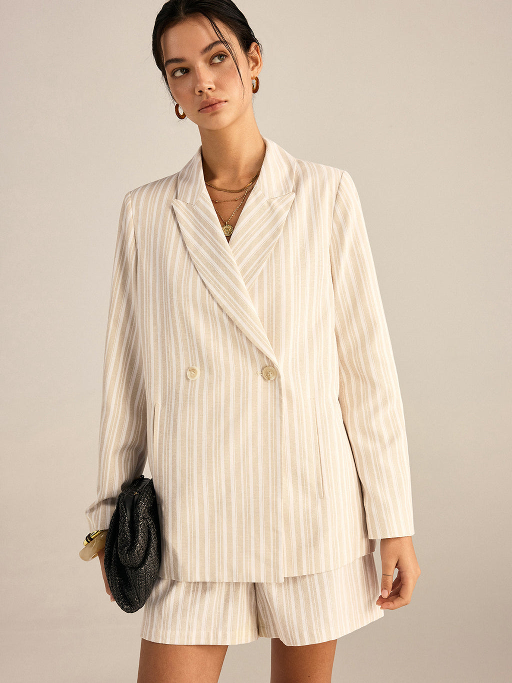 Blazer croisé rayé