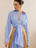Chemise nouée rayée oversize