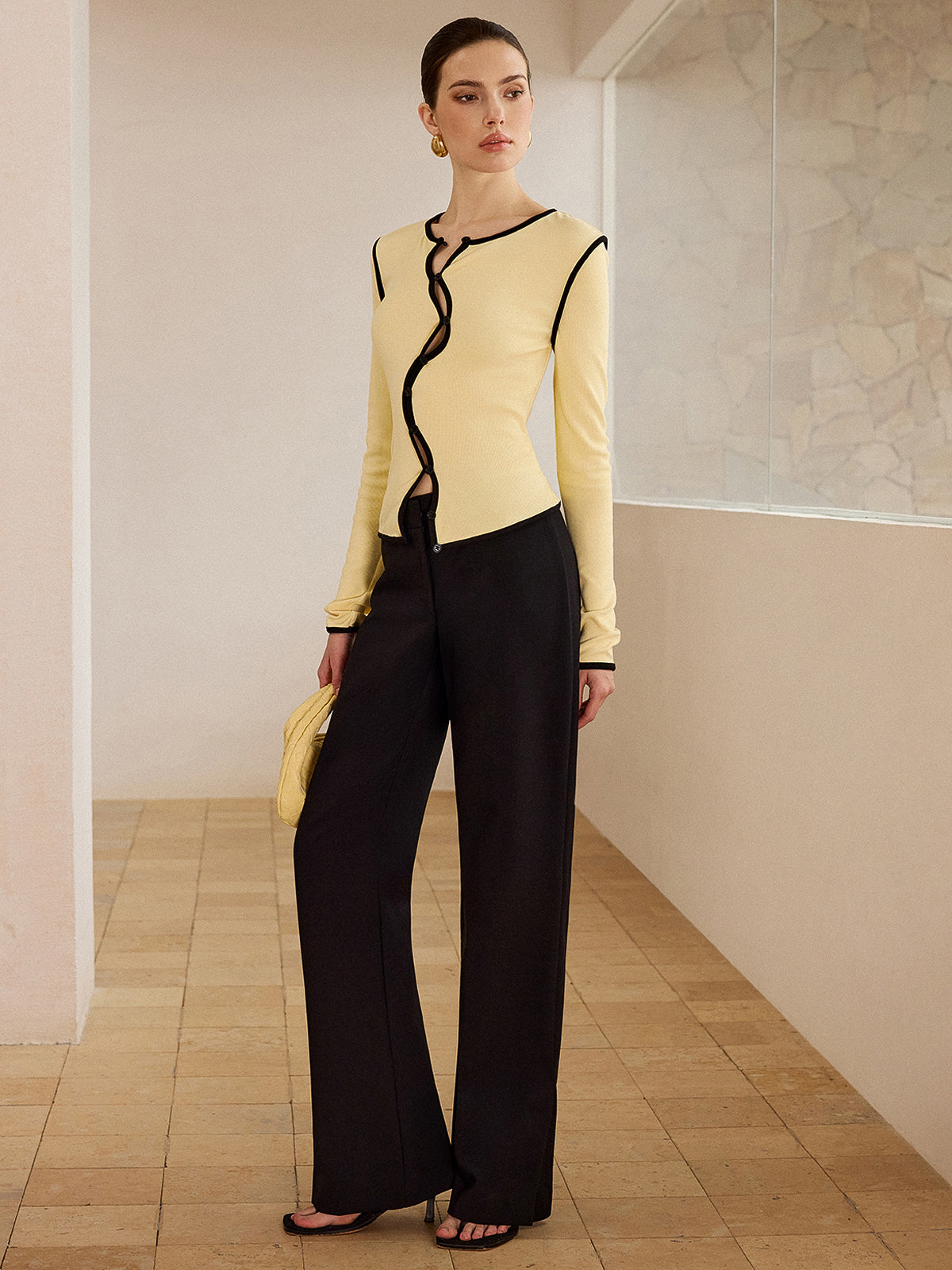 Asymmetric Contrast Trim Top