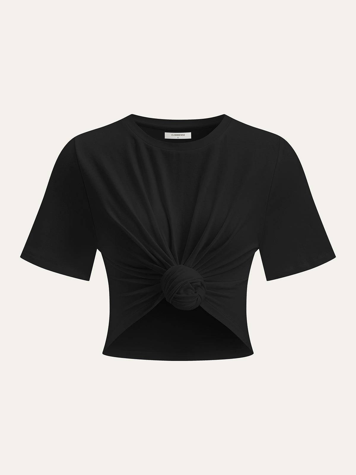 Cropped Knot-Front T-Shirt
