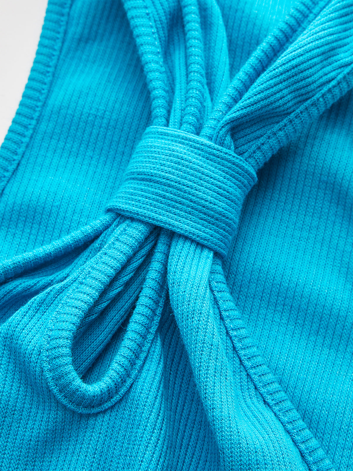 Ribbed Halter Neck Knot Top