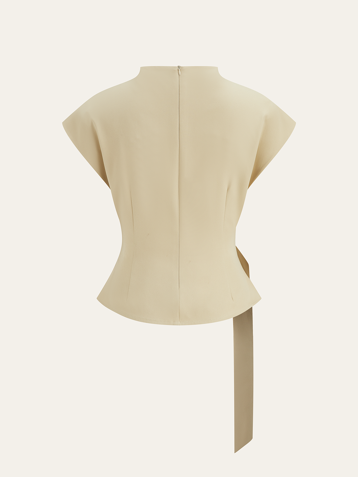 Chemisier à manches courtes et col montant ceinturé 