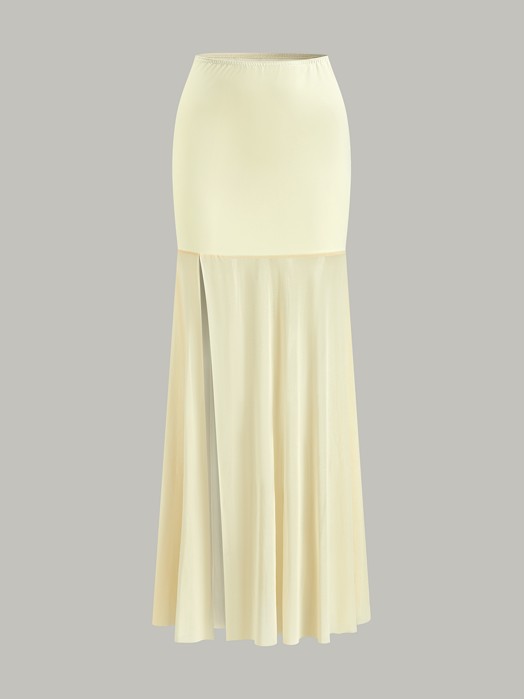 Ensemble crop top dos nu et jupe à empiècements en maille