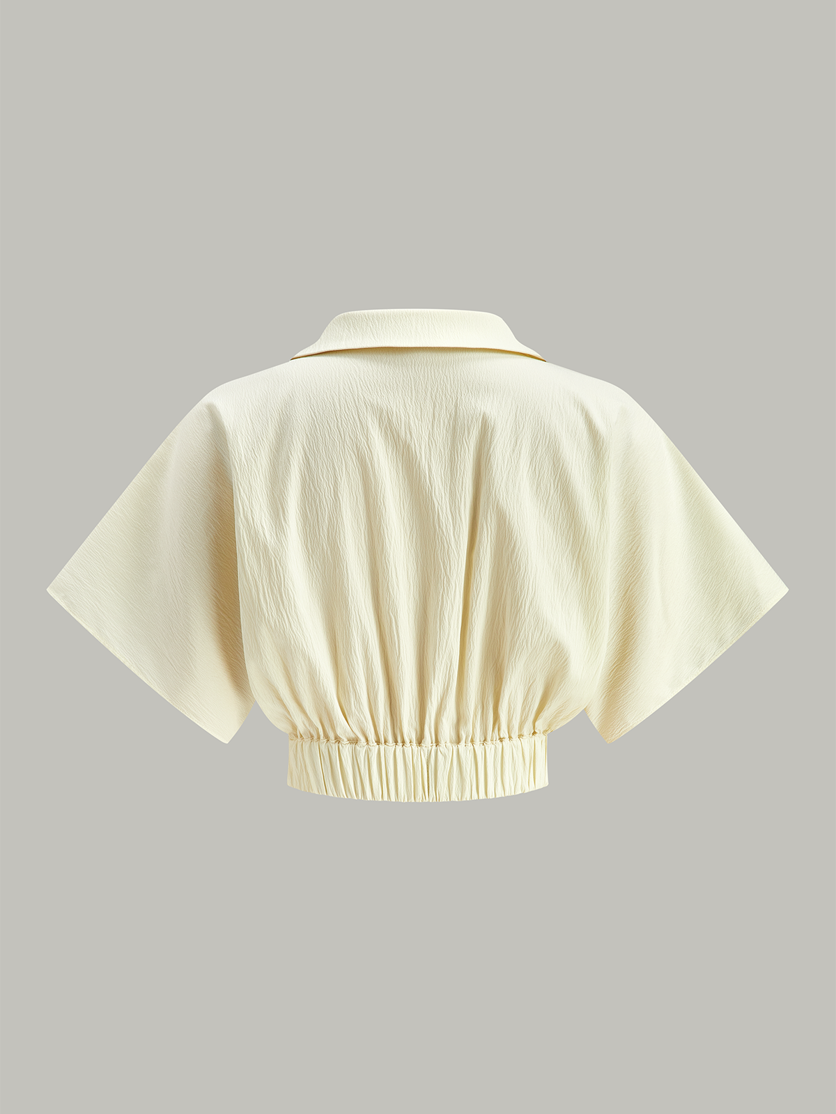 Haut à col froncé à manches courtes 