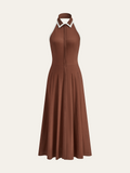 Robe plissée avec col garni