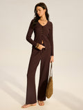Ensemble pantalon en tricot texturé