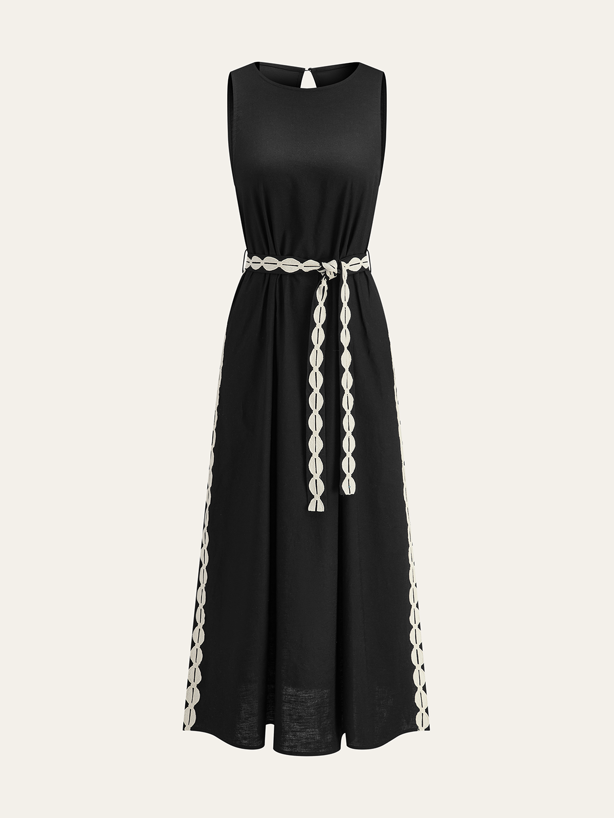 Maxikleid mit Kontrastbesatz