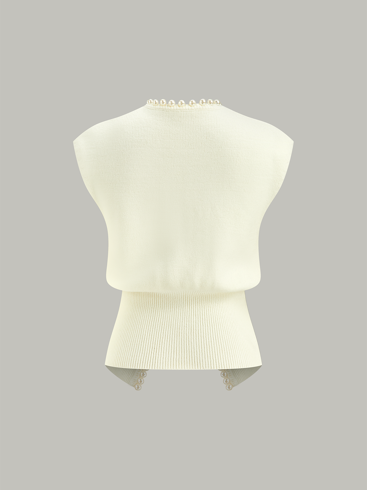 Pearl Decor Cap Sleeve Cardigan