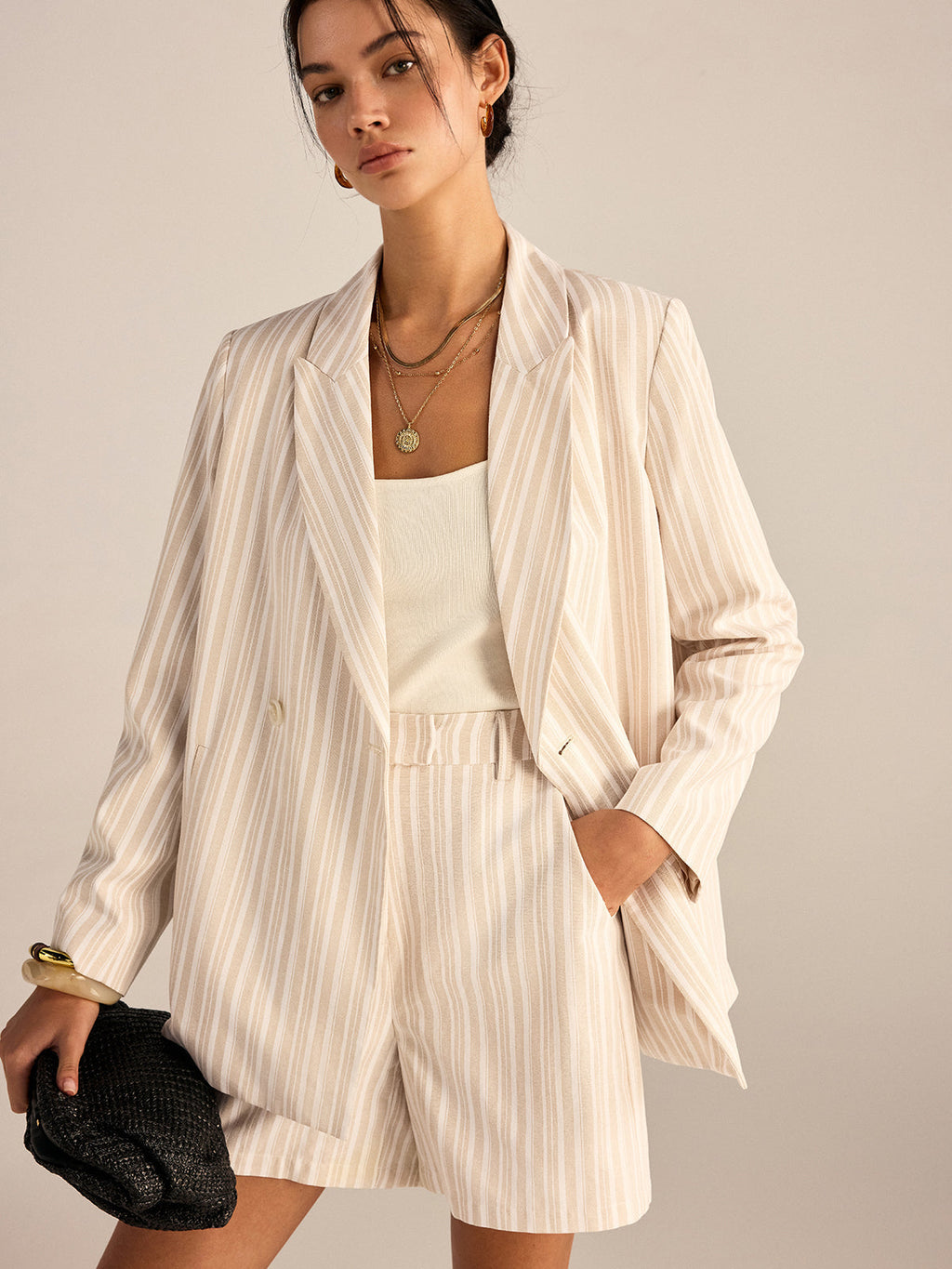 Blazer croisé rayé
