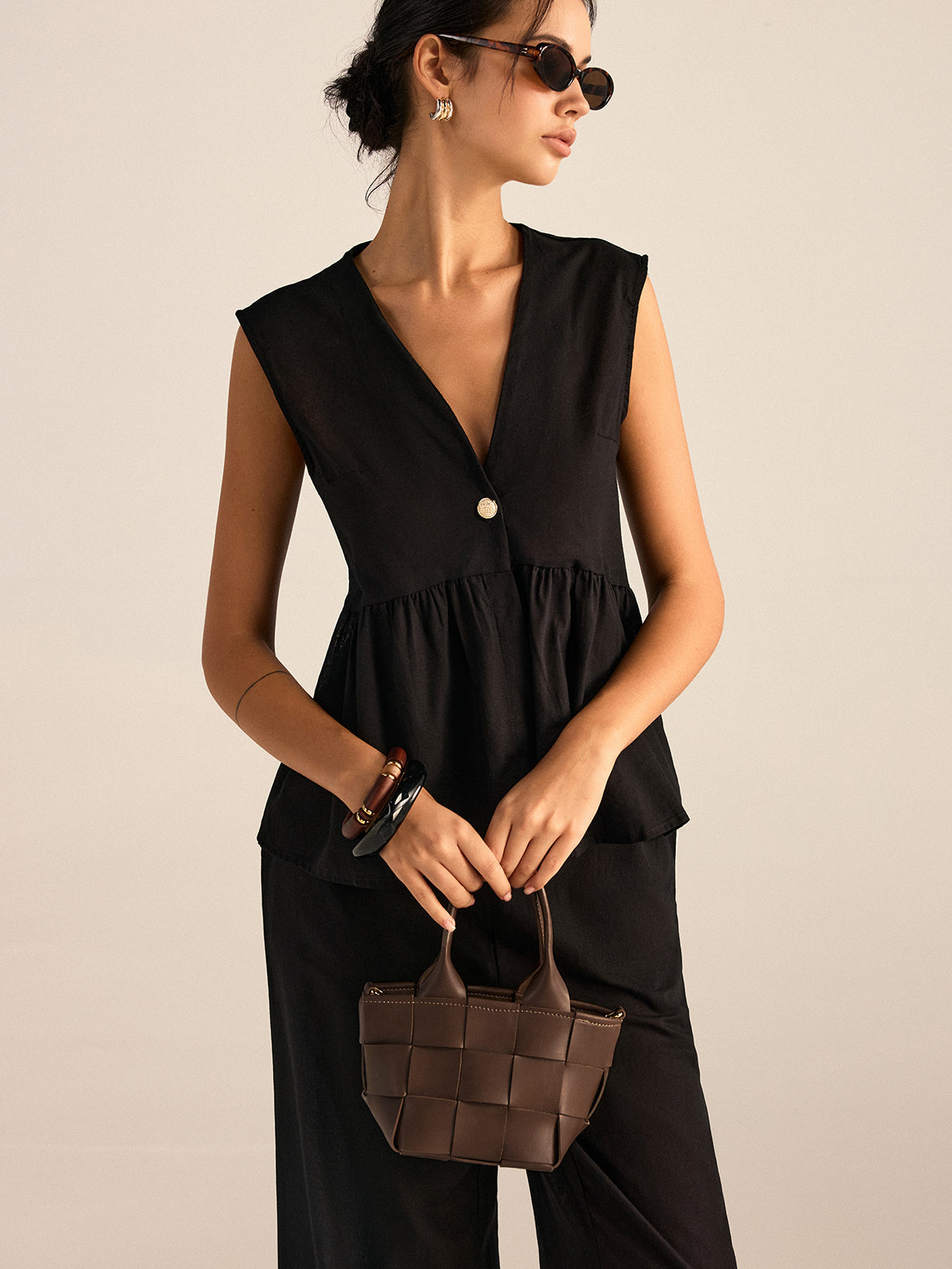 Tragetasche aus gewebtem Kunstleder 