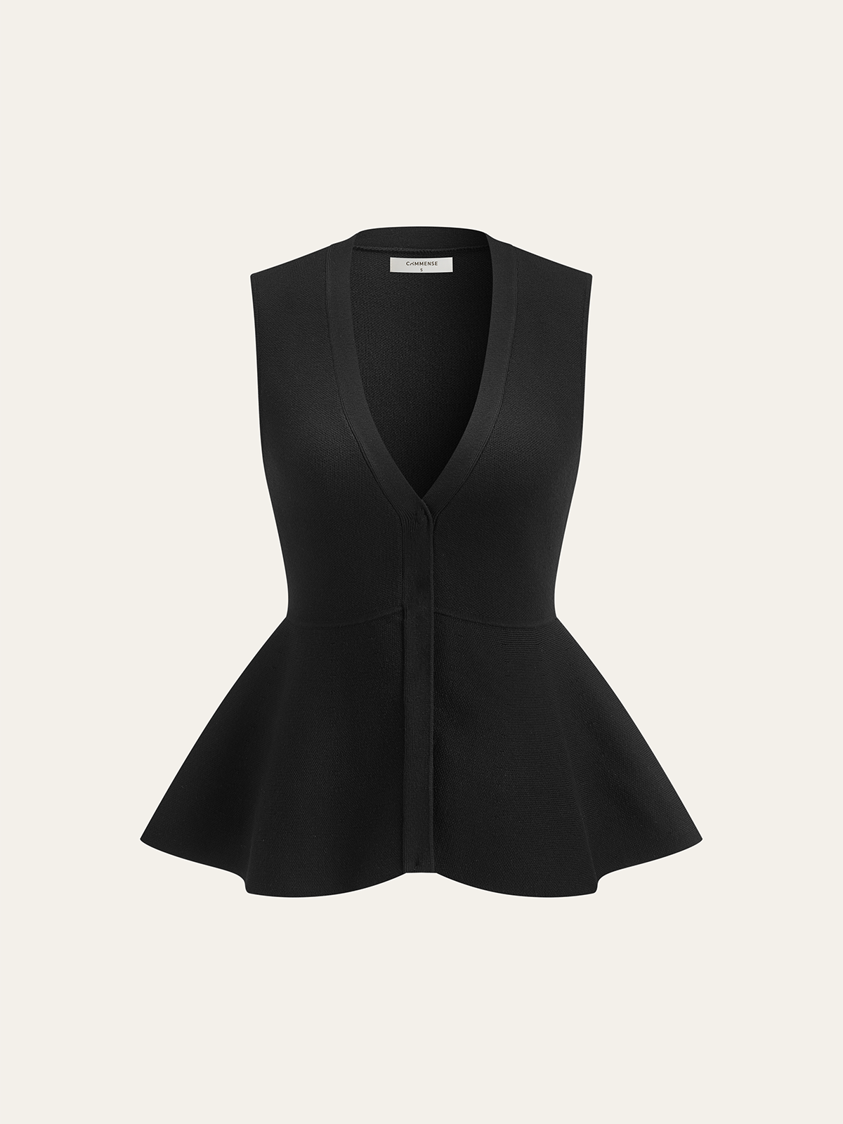 Knitted Peplum Vest Cardigan