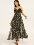 Geblümtes Chiffon-Maxikleid