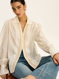 Chemise en coton bordée de dentelle