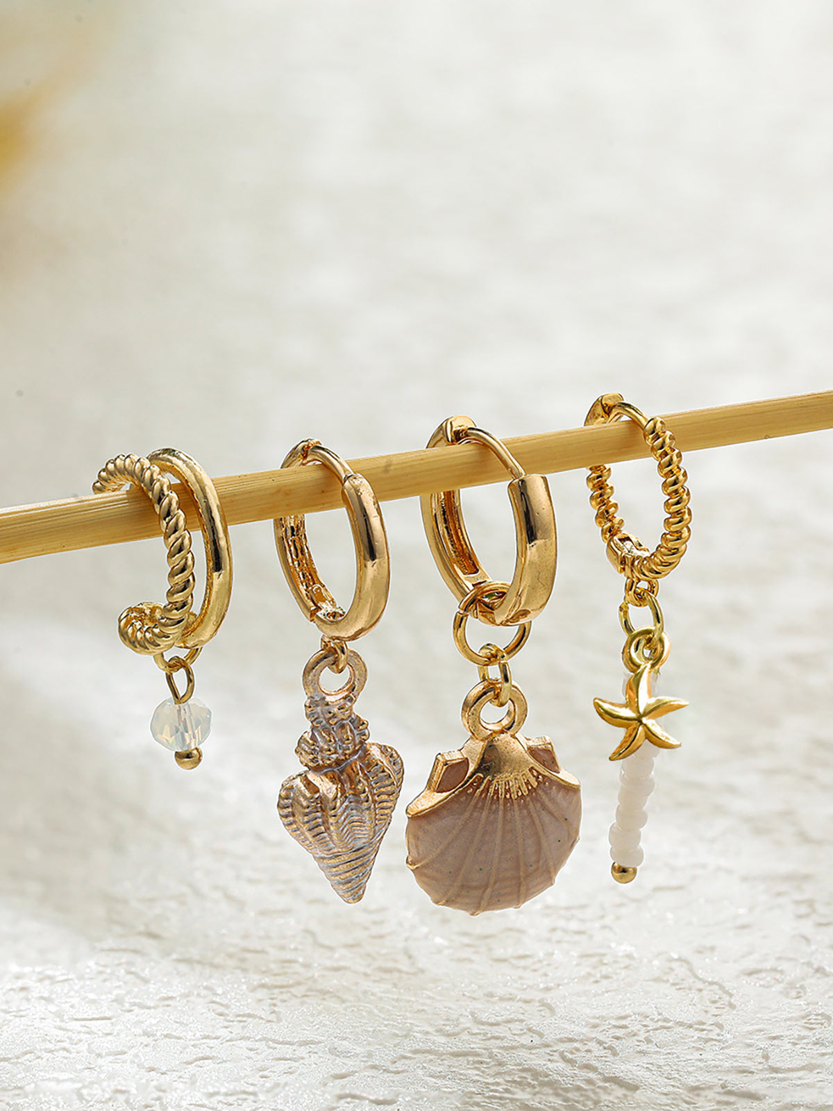 Ensemble de boucles d'oreilles à charme marin 